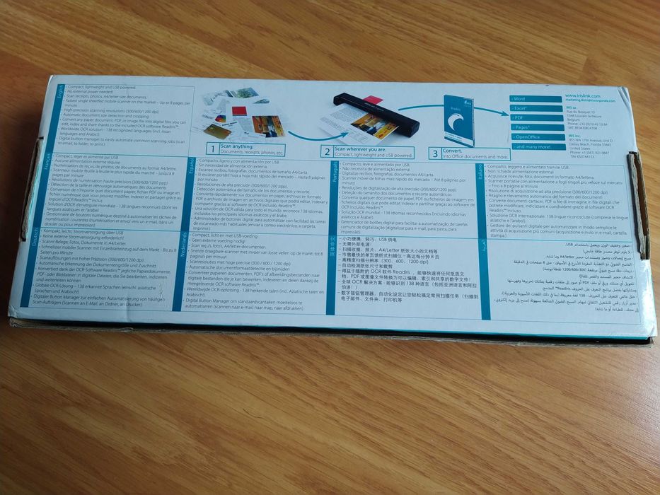 Scanner Digitalizador portátil IRIScan Express 4 nunca usado Garantia