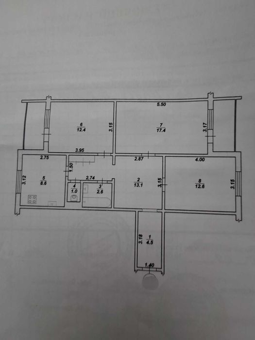 3-кімнатна квартира