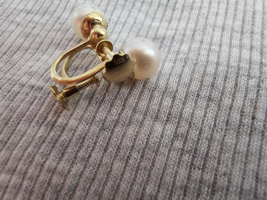 Brincos ouro 14 klt com pérolas