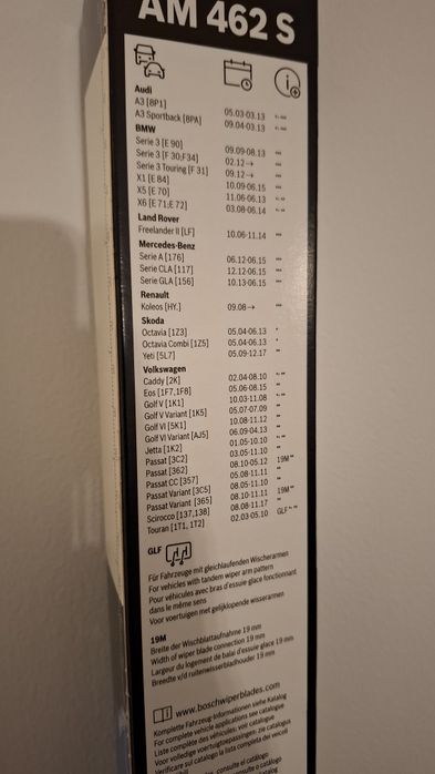 Escovas limpa vidros bosch AM462S