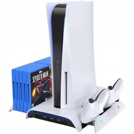 Podstawka chlodzaca do konsoli PS5 RGB ze stacją szybkiego ładowania