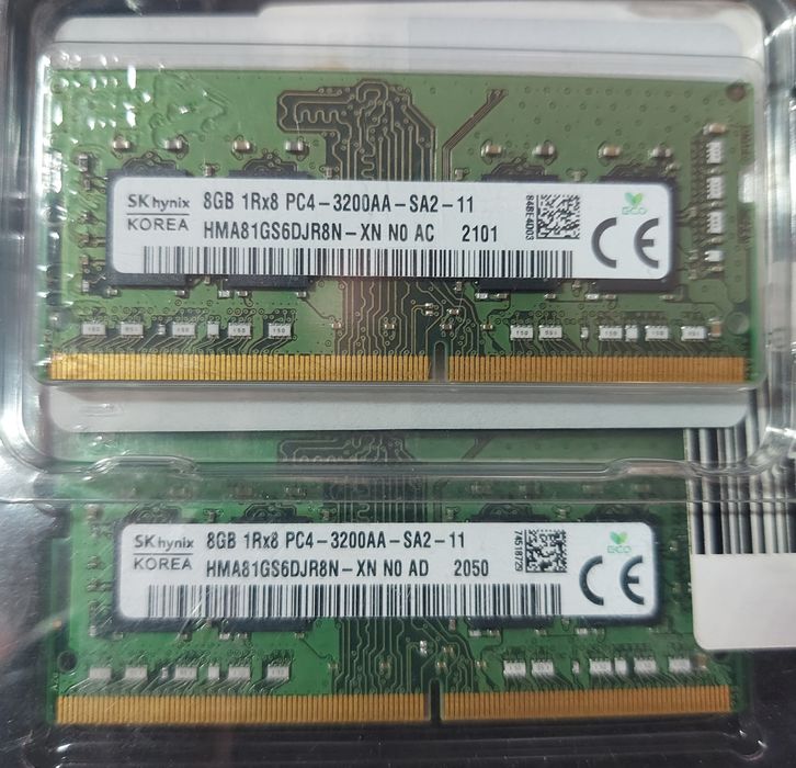 RAM 16gb DDR4 3200MHz SODIMM SK hynix 2 по 8gb ЦІНА ЗА ДВІ.