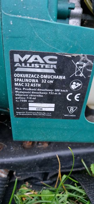Dmuchawa spalinowa plecakowa mc allister
