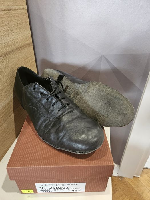 Buty do tańca towarzyskiego JG 46 skóra czarna obcas