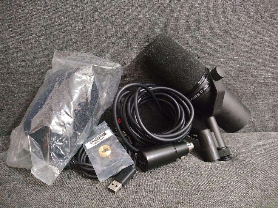 Kit Microfone Shure SM7B + Interface USB Shure MVX2U + Cabo XLR