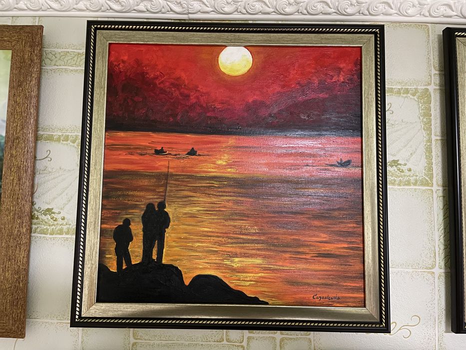 «Нічна рибалка» Модульна картина (триптих art) painting