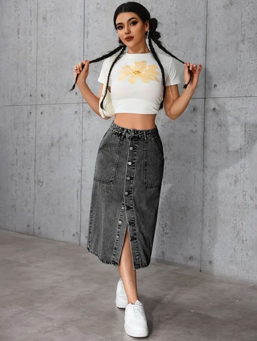 Джинсова стильна спідниця розмір М