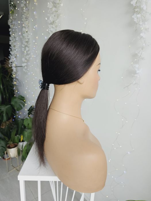 Topper z włosów naturalnych Natalia 50 cm imitacja skóry zagęszczenie