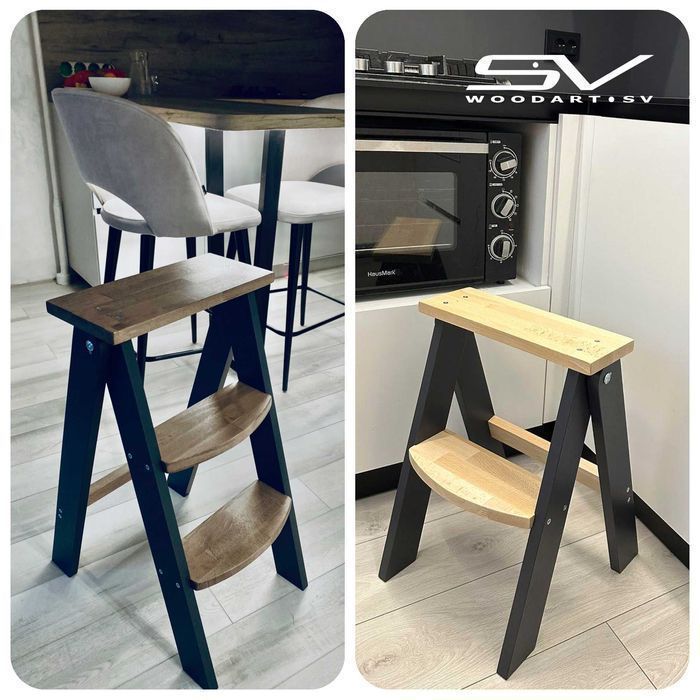 Стремянка деревянная для кухни Драбина табурет дерев'яна для кухні Бук