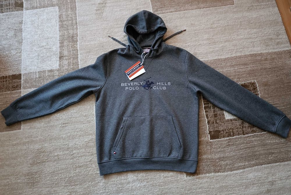 Nowa bluza Polo Club męska z kapturem szara.Polo club.