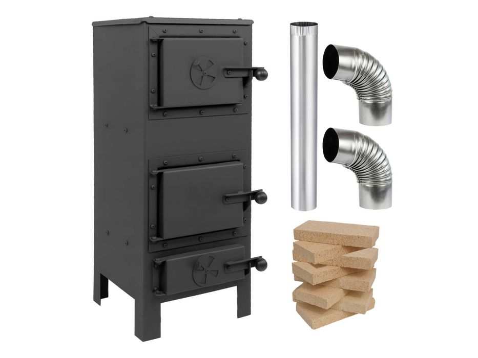 PIEC PIECYK KOZA szamotowy kominek HERA stalowy polski 8 cegieł