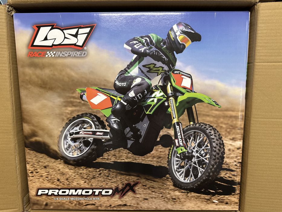 LOSI MotocyklZdalnie Sterowany Cross  Promoto-MX 1:4 RTR Combo, Pro Circuit