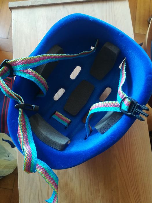 Kask rowerowy welurowy niebieski
