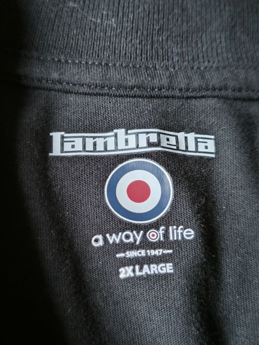 Lambretta koszulka polo męska XXL czarna szachownica lato