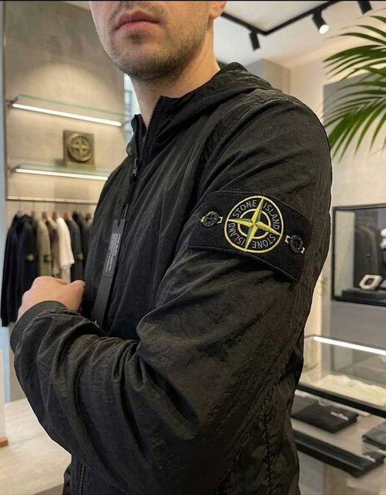 Куртка Stone Island Чорна • Вітровка Стон Айленд • XS-XXL