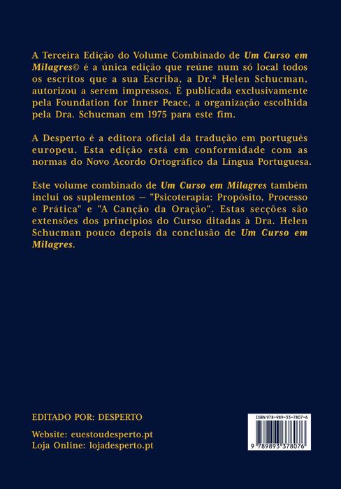 Um Curso em Milagres [Português Portugal - Capa Dura]