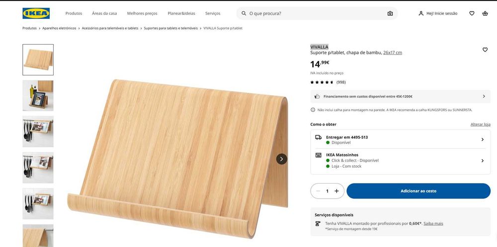 Suporte para tablet ou livros Ikea