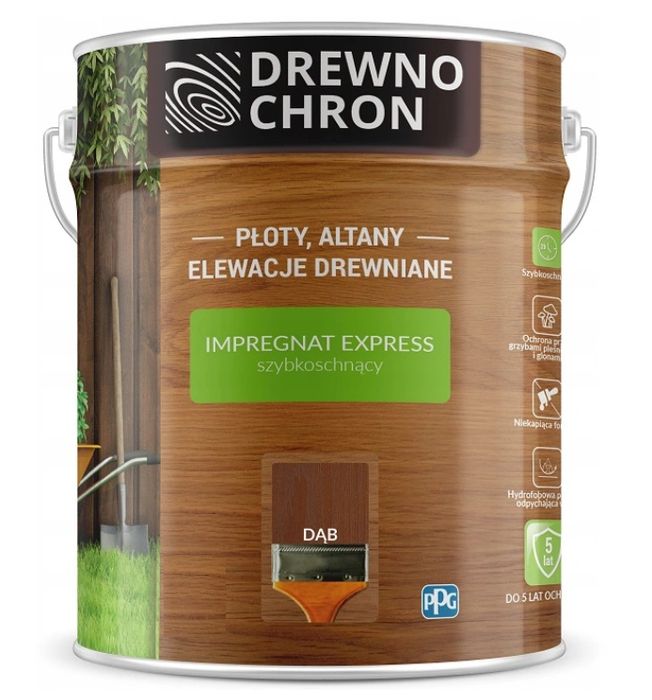 DREWNOCHRON Impregnat EXPRESS Ogród 4,5L Dąb