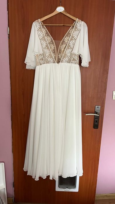 Nowa suknia ślubna boho/rustykalna S/M 155 cm
