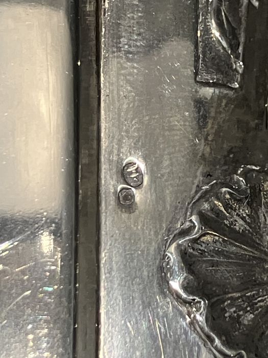 Base com tinteiro e caneta em prata