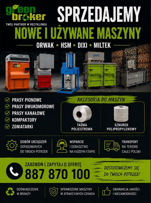 Belownica prasa zgniatarka kompaktor  do folii kartonu makulatury papieru odpadów śmieci tworzyw pet  tekstyliów  odzieży ubrań