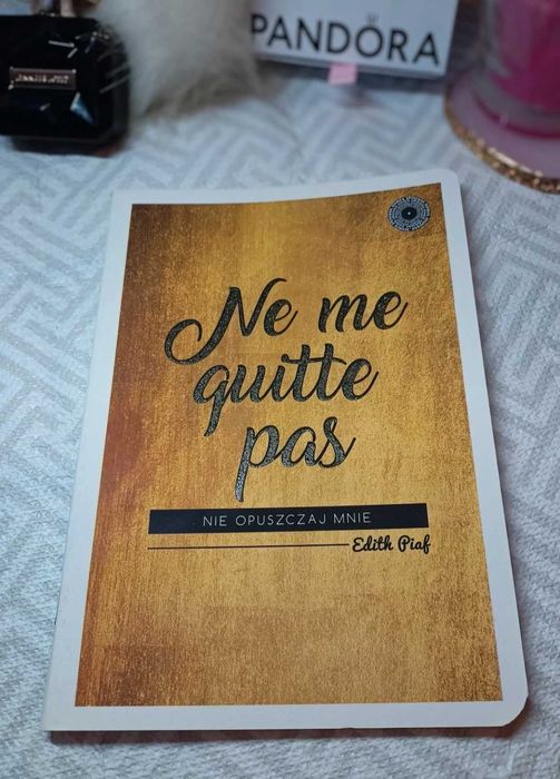 Złoty elegancki zeszyt w kratkę 60 kartek cytat