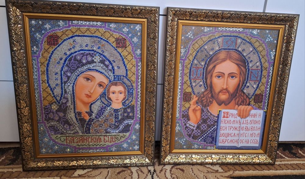 Ікони вишиті бісером, великі