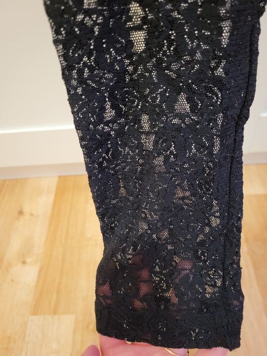 Legginsy koronkowe czarne