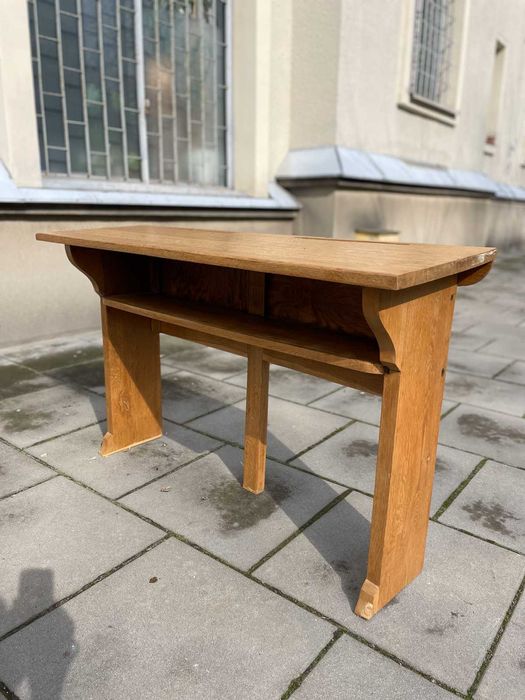 Konsola rustykalna, ławka szkolna drewniana