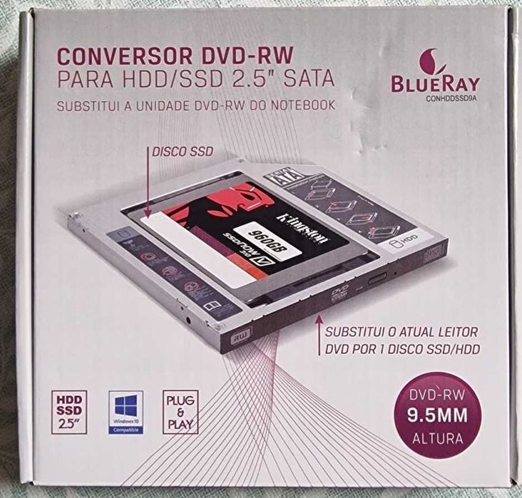 Adaptador de drive DVD para disco DVD