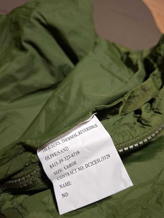 Spodnie wojskowe puchowe brytyjskie softie "L"