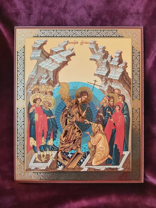 2 piękne ikony prawosławne Św. Piotr i Paweł oraz Zmartwychwstanie.