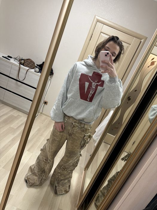 Худи nizor alimsho серая opium hoodie кофта erd enfants riches