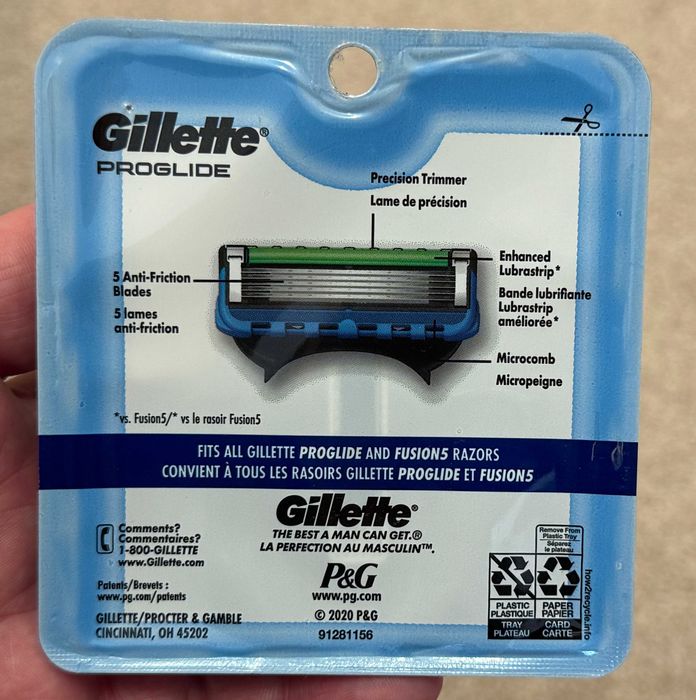 100% Оригинал из США Gillette Proglide Fusion 4шт лезвия