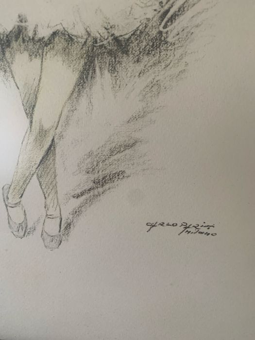 Pintura Dancerina de Ballet  carvao e aguarela