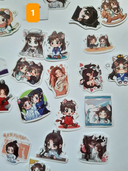 Naklejki (52szt) The Husky and His White Cat Shizun: Erha, 2ha