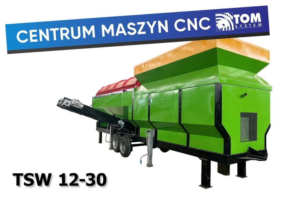 Mobilny przesiewacz bębnowy - 30-70 m³/h - TSW 12-30 - Agregat Diesel
