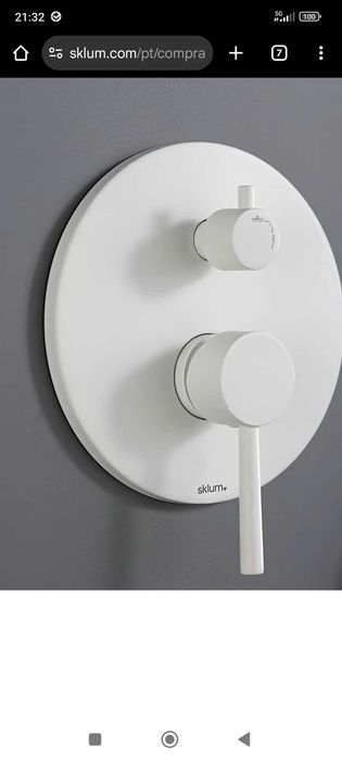 Coluna de duche branca Sklum