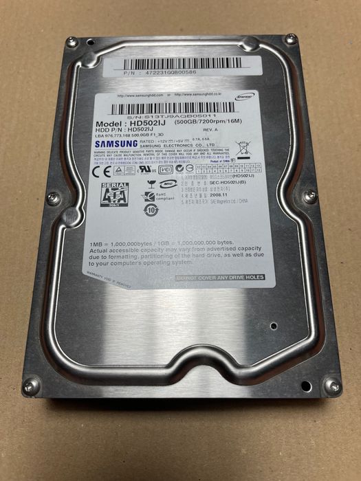 HD Samsung 500GB SATA 3.5