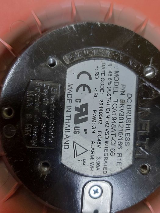 Вентилятор 48в, потужний кулер Delta PKV301216/166 TCA1948AT