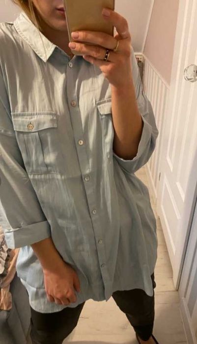 Zara śliczna błękitna koszula L