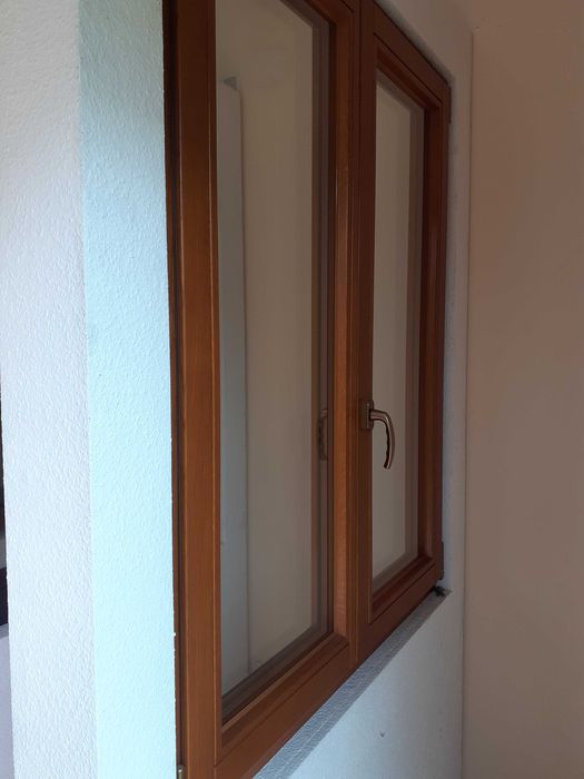 Okno Drewniane Mahoń Meranti i Dąb