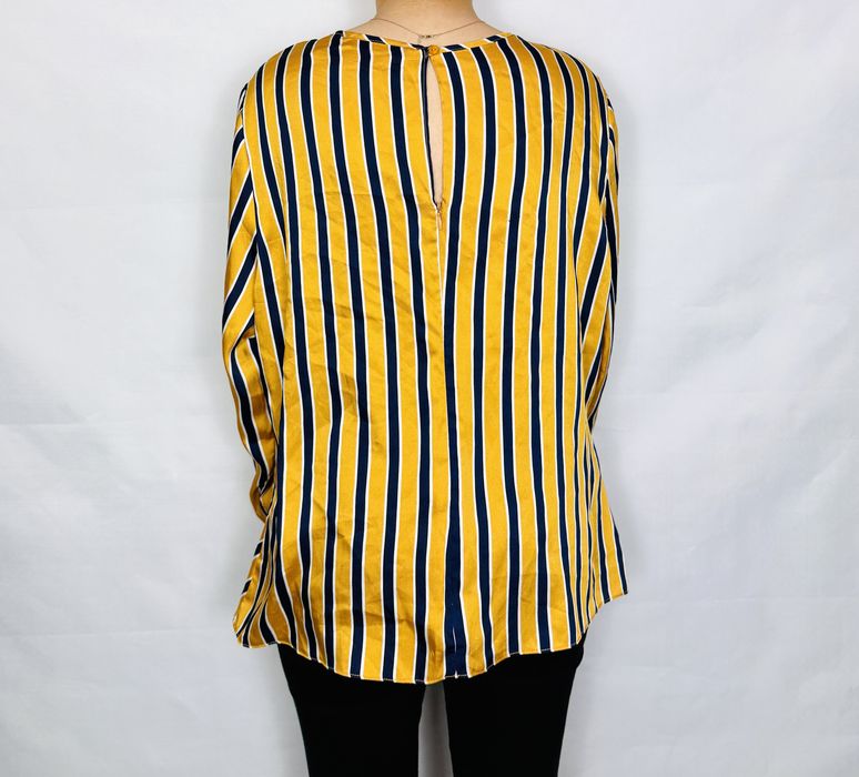 Żółto‑granatowa bluzka z węzłem 3XL 46