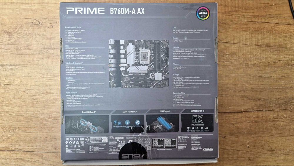 Płyta główna ASUS PRIME B760M-A AX WIFI box gwarancja nr. 406214
