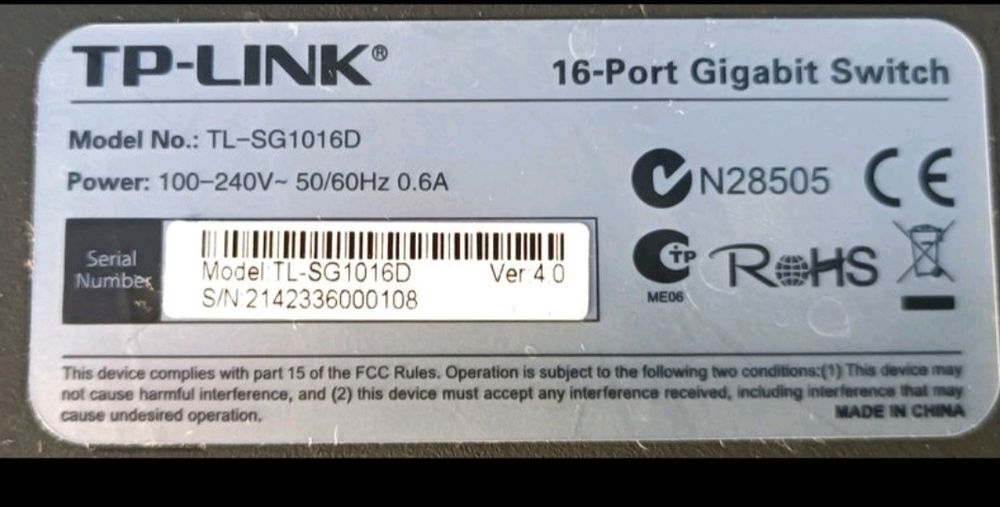 Switch Tp-Link gigabit 16 canais64298089637634122