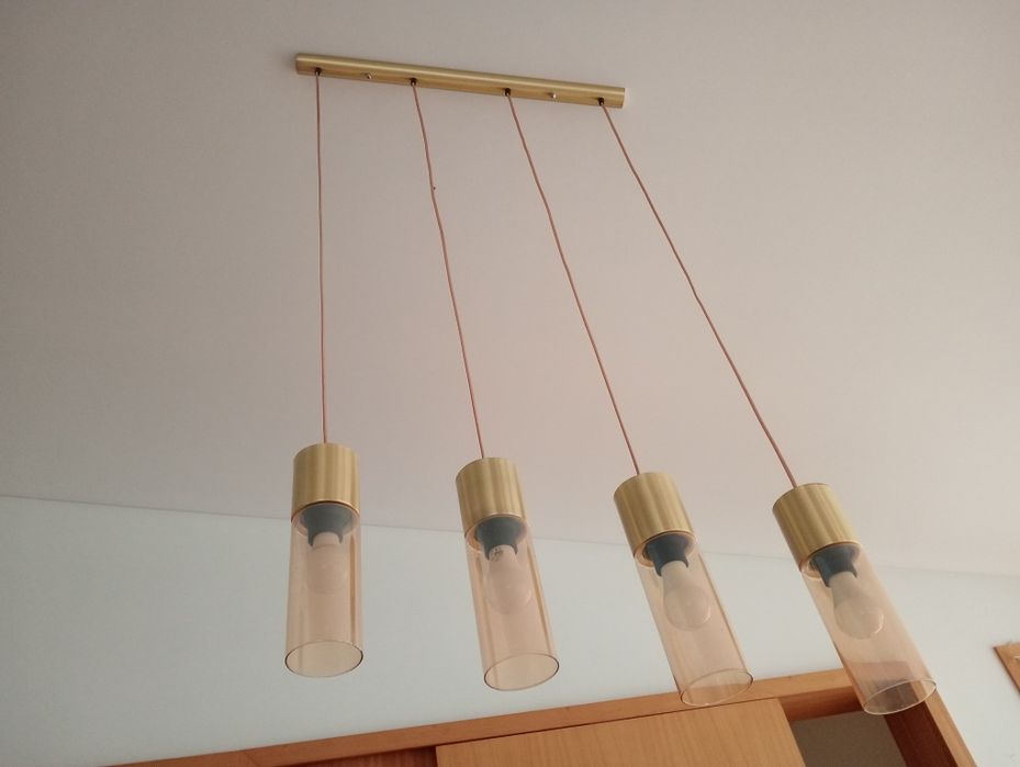 0. URGENTE Candeeiro de sala dourado (como novo)