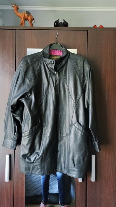 R.40/42 100% skóra Czarna Damska kurtka