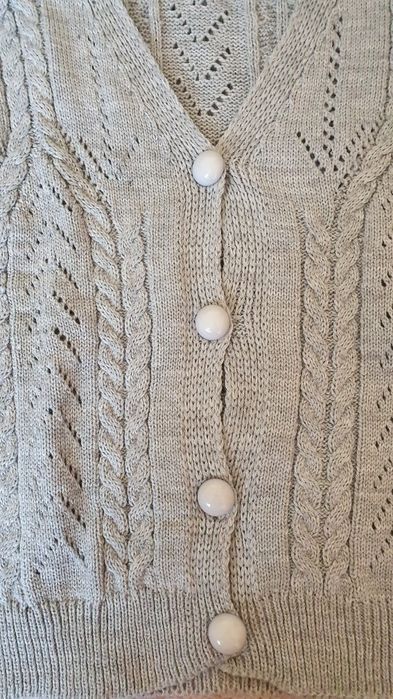 Nowy szary sweterek piękny splot elegancki s m L 36 38 40 uniwersalny