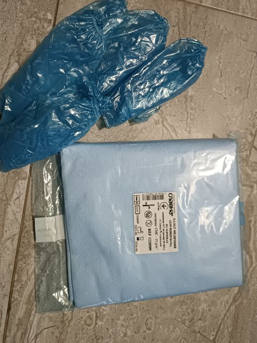 Халат медичний Славна на зав'язках + подарунок 5 пар бахіл