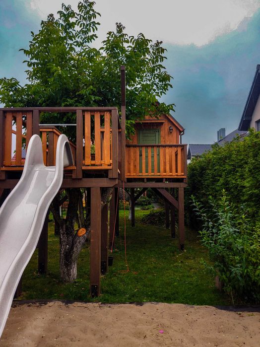 Drewniany Domek na drzewie DND18! dla dzieci! plac zabaw